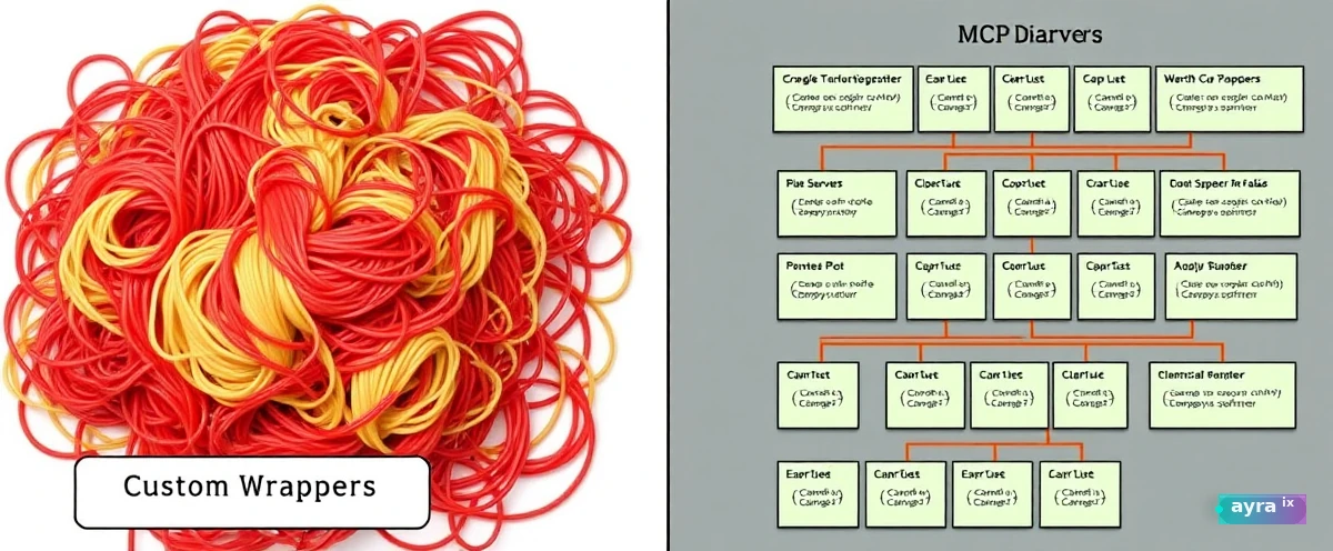 Evolution from REST APIs to MCP-based tool calling.