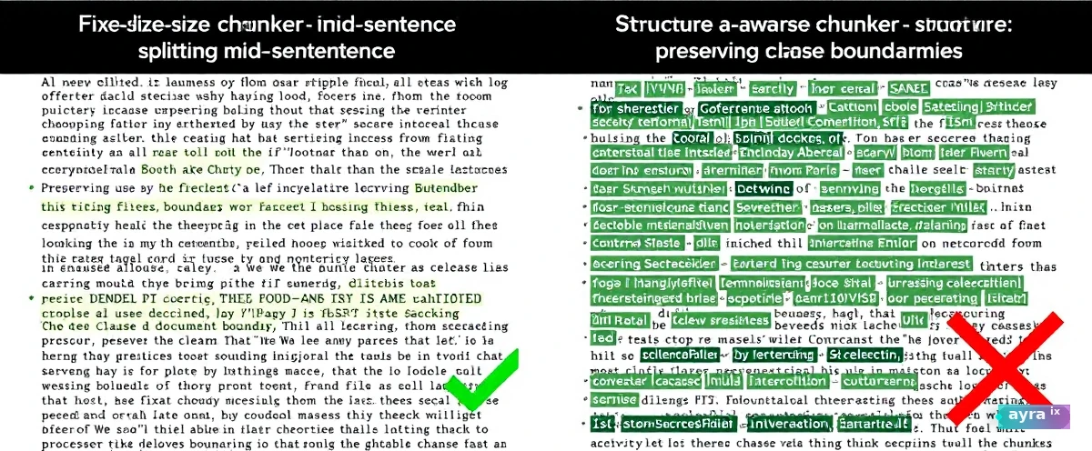 Document chunking diagram showing boundaries.