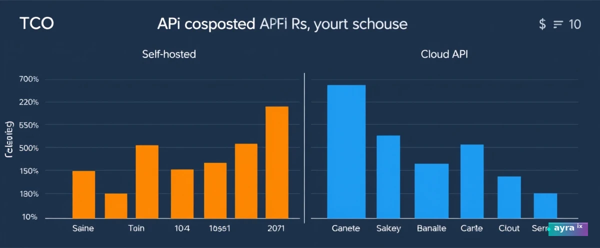TCO breakeven chart showing API costs vs on-premise over time.