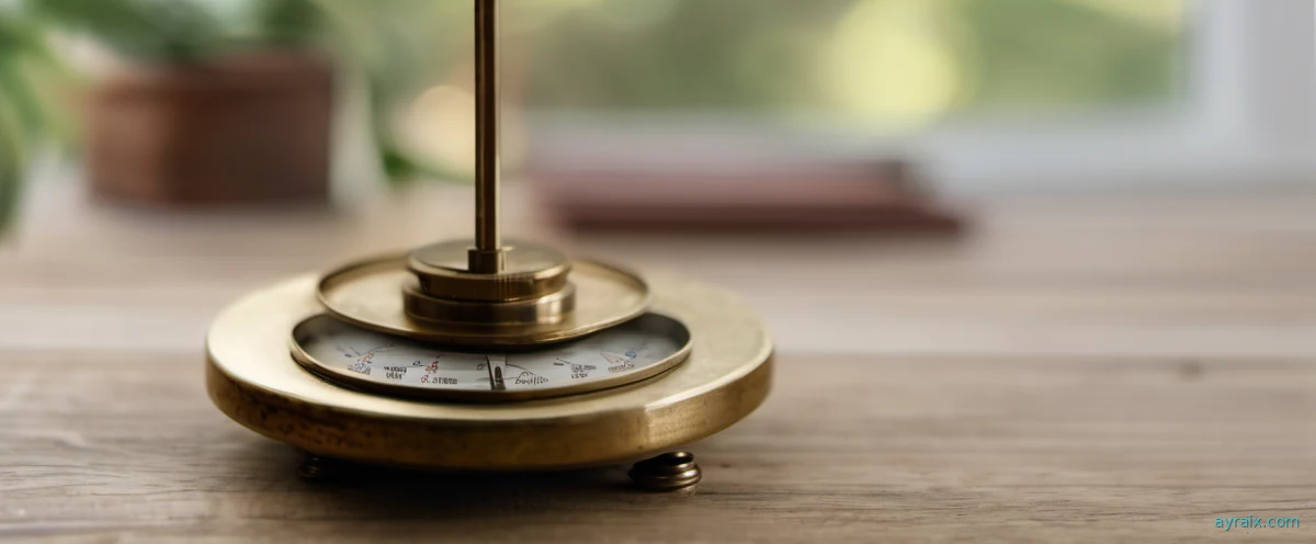 A vintage brass postal scale weighing a single letter precisely.