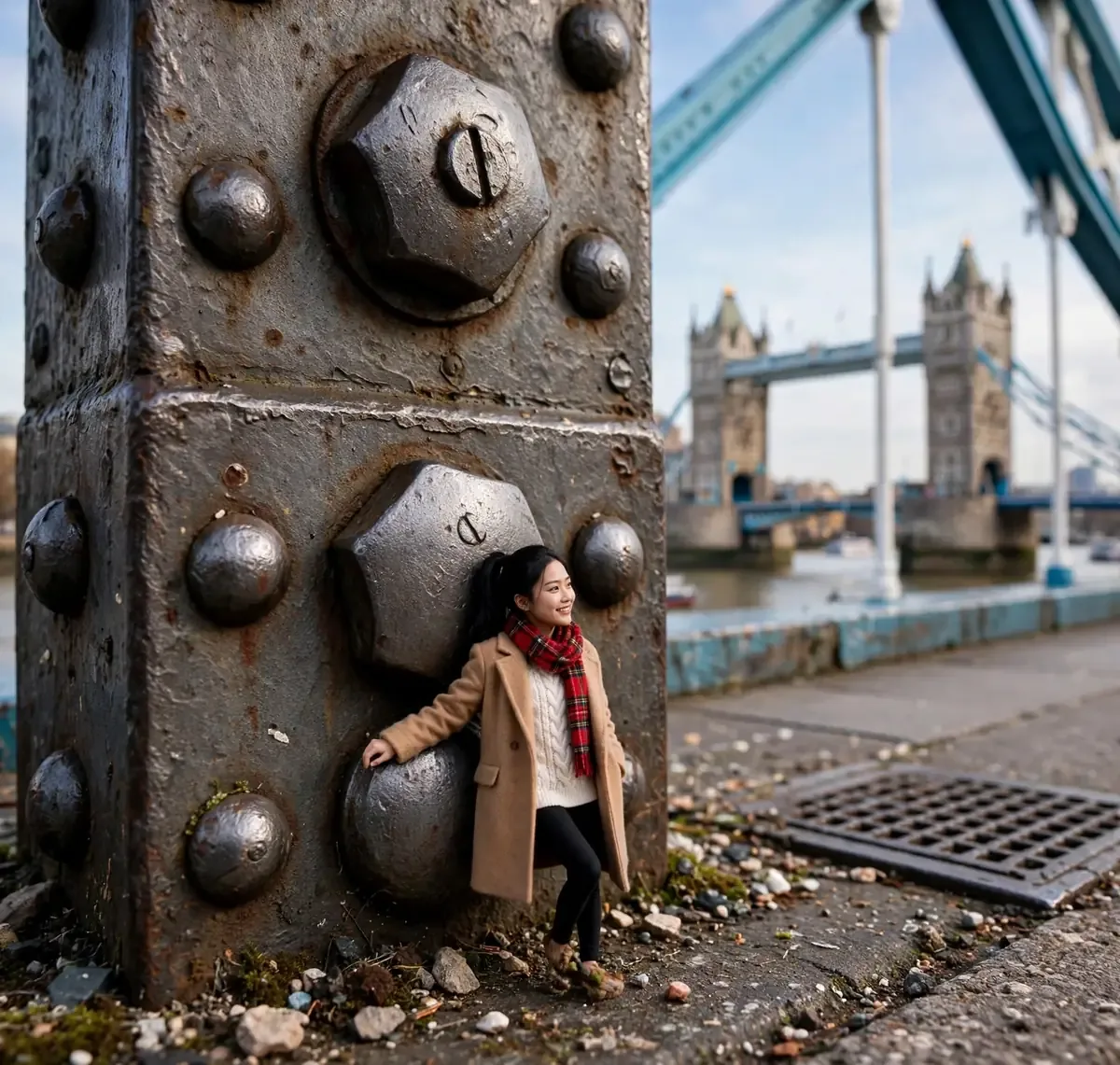Tiny Zara on Tower Bridge
