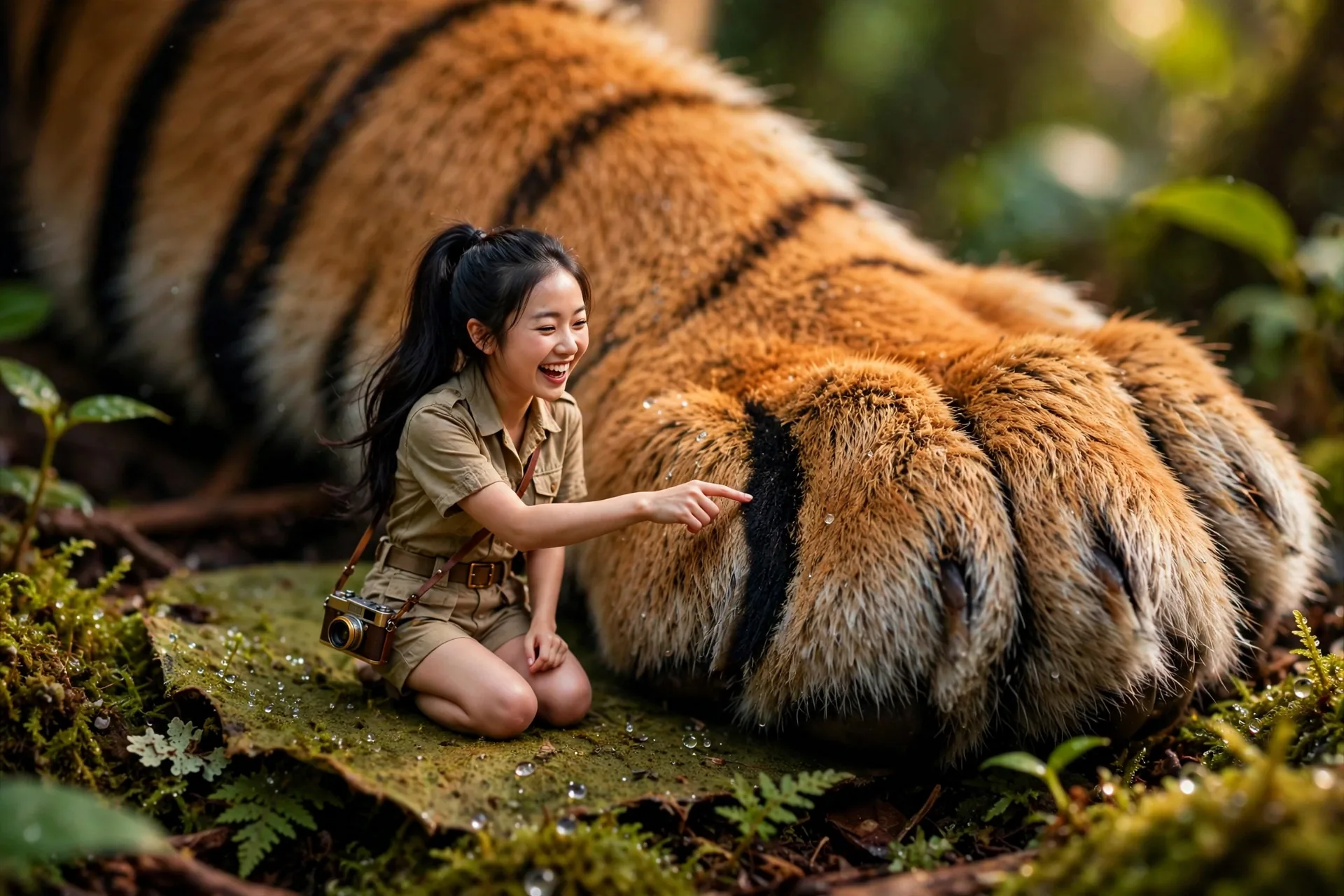 Tiny Zara stripe detective with the tiger