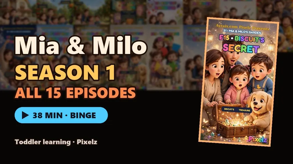 Mia & Milo Season 1 — all 15 episodes in one 38-minute video